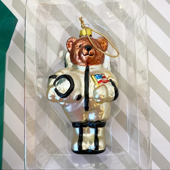 Vintage Hand Blown Teddy's in Time Bear Ornament The 60’s Teddy's in Space - Picture 6 of 7